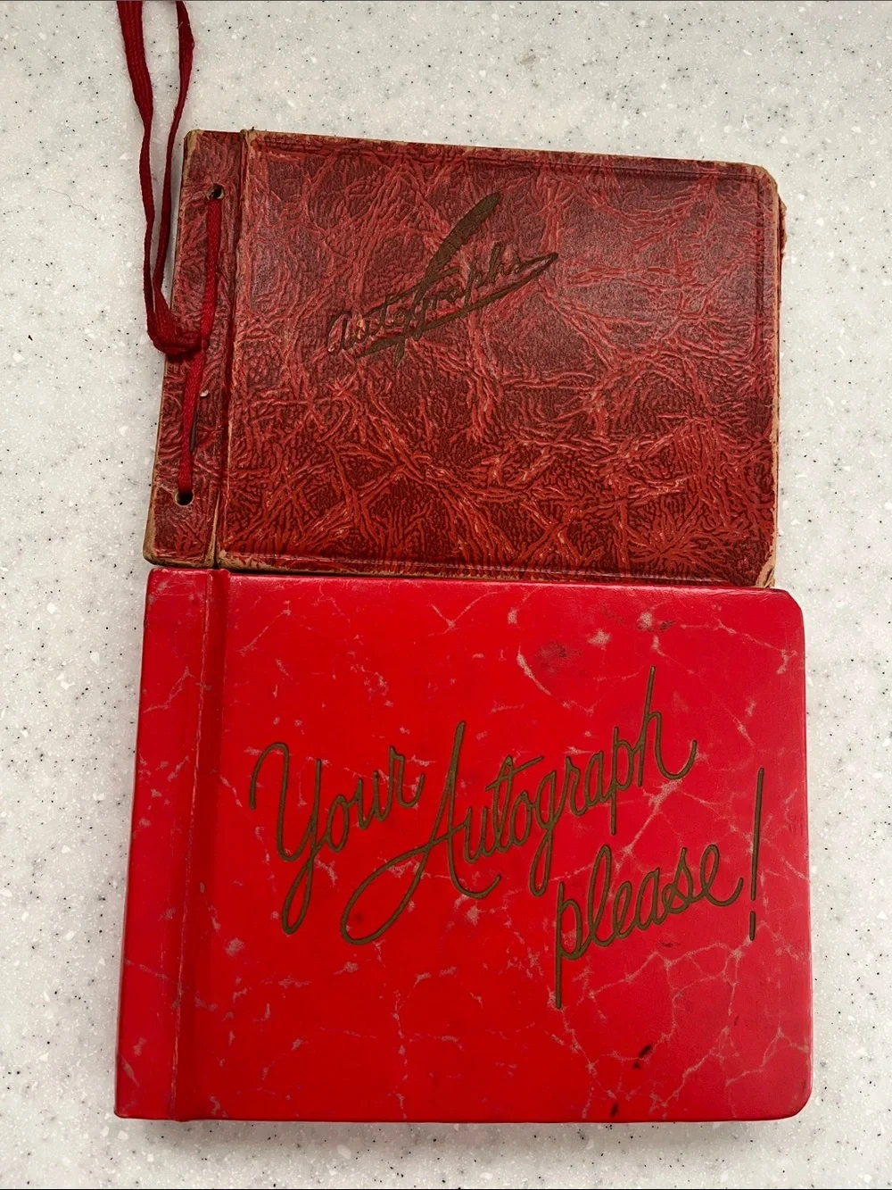 2 Vtg Autograph Books Ephemera 1930s & 1950s Old Handwriting Poems Etc